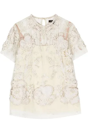 BIYAN Skir blus med brodyr