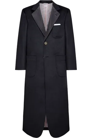 Thom Browne Lång ytterjacka med skårad krage