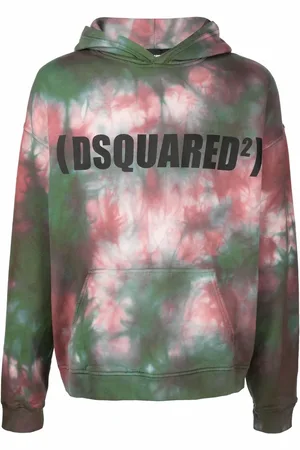 Dsquared2 Batikmönstrad hoodie med logotyp