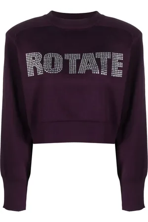 ROTATE Sweatshirt med strassprydd logotyp