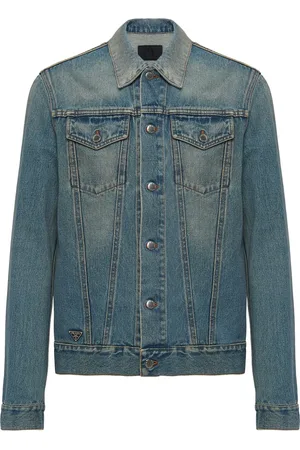 Prada Jeansjacka med triangelformad logotyp