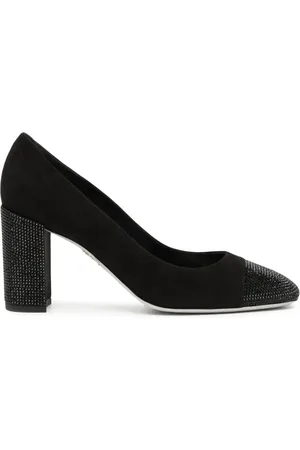 RENE CAOVILLA Kristen mockapumps med strass 75 mm
