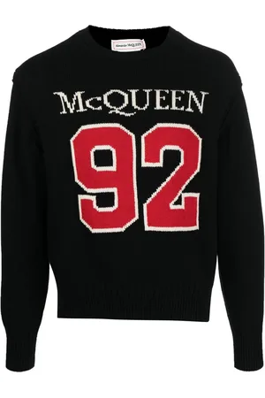 Alexander McQueen Intarsiastickad tröja med logotyp