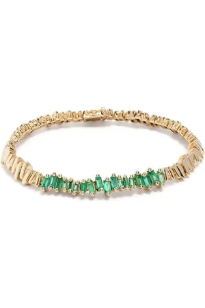 Suzanne Kalan New ID armband i 18K gult guld med smaragd