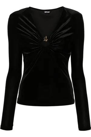 Roberto Cavalli Sammetsblus med ormapplikation