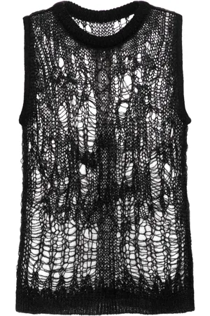 Rick Owens Stickad topp med sliten effekt