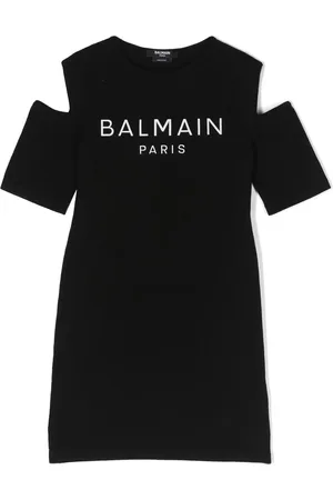 Balmain Baraxlad klänning med logotyp