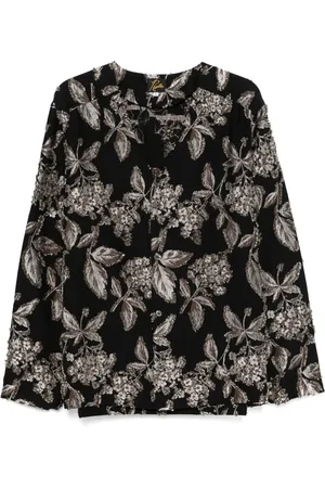 Pins & Needles Blommig skjorta i jacquard