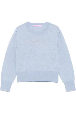 MISS BLUMARINE Tröja med strassprydd logotyp