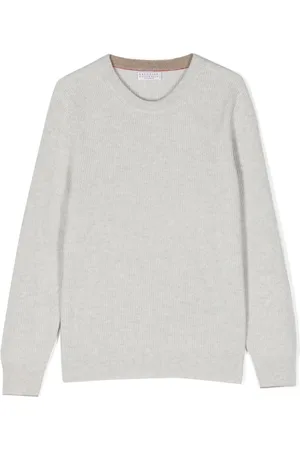 Brunello Cucinelli Ribbstickad kashmirtröja