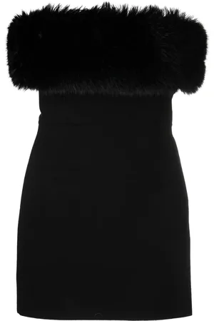 Saint Laurent Miniklänning i konstpäls