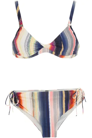 Lygia & Nanny Marcela draperad randig bikini