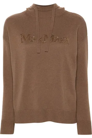Max Mara Hoodie med strassprydd logotyp