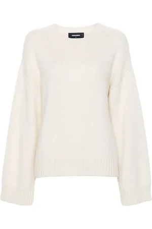 Dsquared2 Ribbstickad tröja med rundad hals
