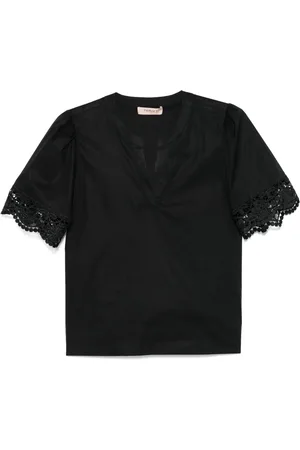 Twin-Set Blus med spetsdetalj