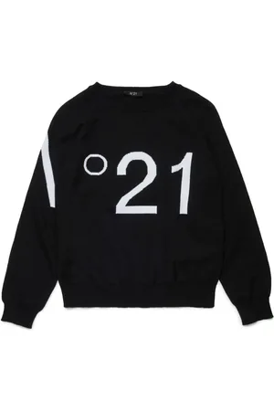 Nº21 Intarsiastickad tröja med logotyp