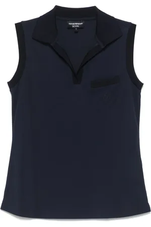 Emporio Armani Randig väst med broderad logotyp