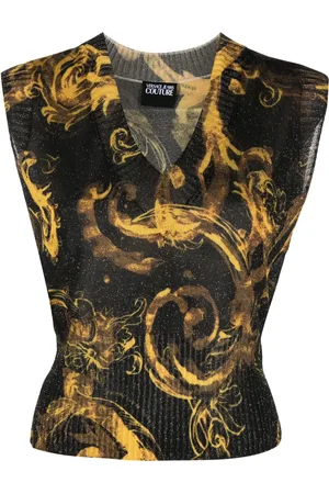 VERSACE Stickad topp med tryck
