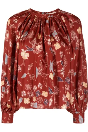 ULLA JOHNSON Blommig sidenblus