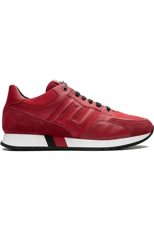 VERSACE Greek Key Red sneakers med kontrast