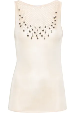 Paco rabanne Pärlprydd stickad topp