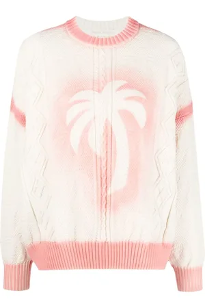 Palm Angels Sprayed Palm kabelstickad tröja
