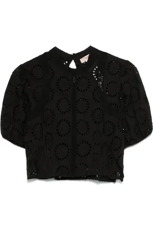 Twin-Set Blus med engelsk brodyr