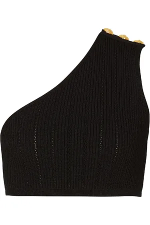 Balmain Asymmetrisk stickad topp