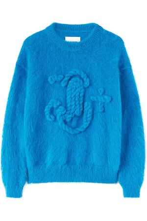 Jil Sander Grovstickad tröja med broderad logotyp