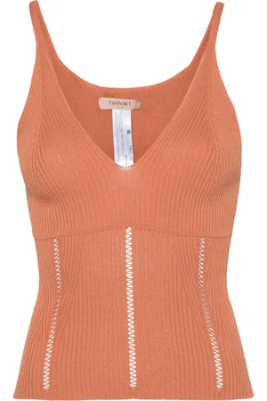 Twin-Set ärmlös ribbstickad topp