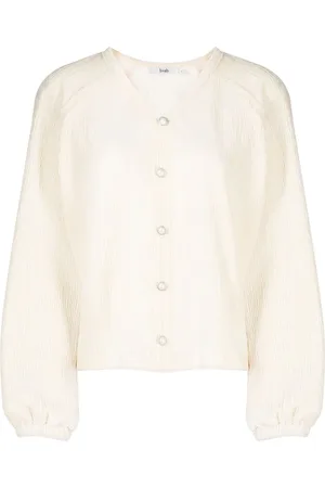 B+AB Skrynklad cardigan med knäppning