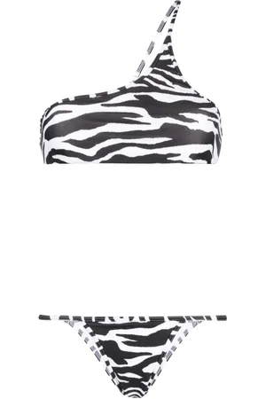 The Attico Enaxlad zebramönstrad bikini