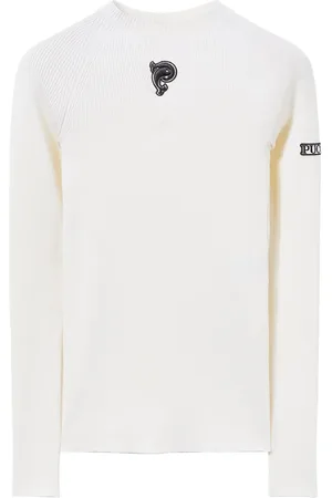 Puccini Ribbad tröja med broderad logotyp