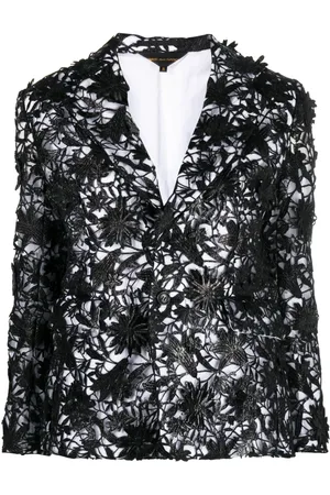 Comme des Garçons Blommig enkelknäppt blazer