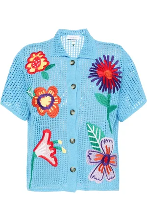 MIRA MIKATI Virkad skjorta med blomma