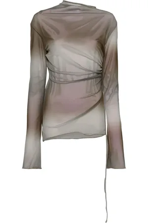 Jade Cropper Draperad långärmad topp