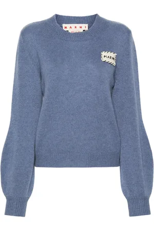 Marni Kashmirtröja med logotypmärke