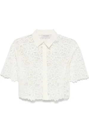 Ermanno Firenze Skjorta med blomsterbrodyr