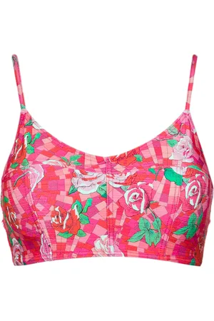 AMIR SLAMA Floral print bikini top