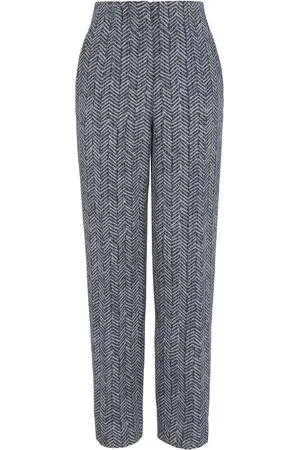 Giorgio Armani Chevronmönstrade byxor med hög midja