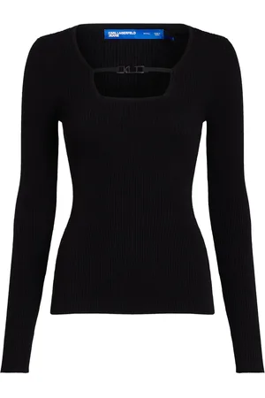 Karl Lagerfeld Stickad topp med logotyp