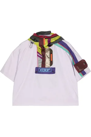 Kolor Kortärmad hoodie med färgblock