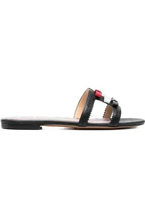 Thom Browne Platta toffelsandaler med rosett