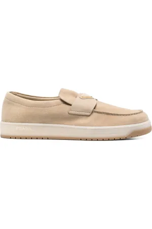 Prada Läderloafers med logotyp