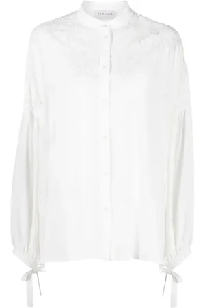 Ermanno Firenze Långärmad blus med knäppning