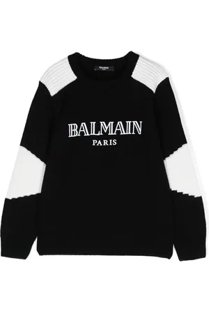 Balmain Tröja med flockad logotyp