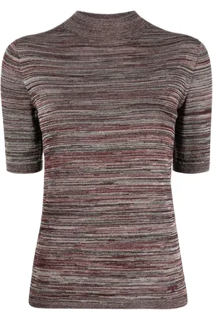 Tory Burch Melerad stickad kortärmad topp