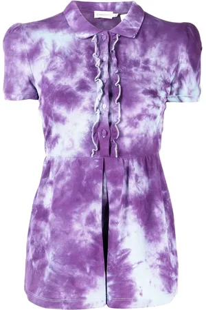 Stain Shade Batikmönstrad pikétröja med peplum