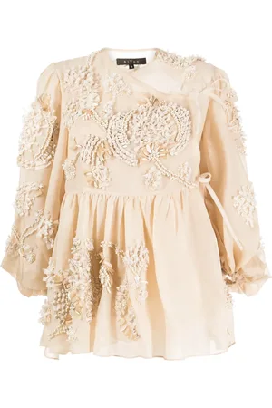 BIYAN Blus med blomsterbrodyr