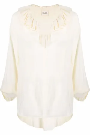 Khaite Blus med volangkrage